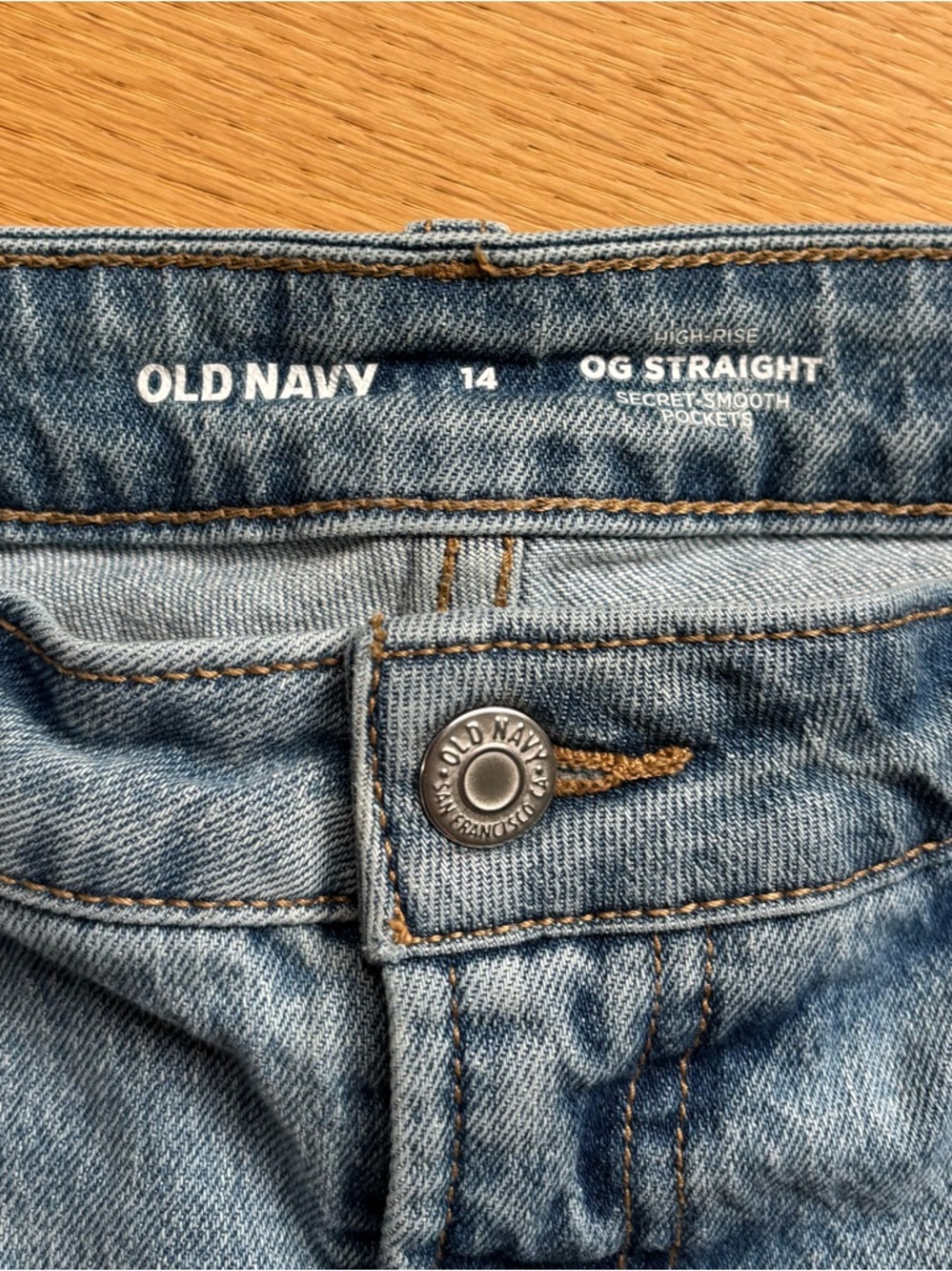 Old Navy Light Blue high rise OG Straight Jeans size 14